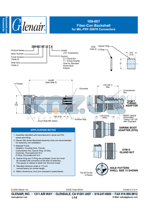 189-007B15S datasheet - Fiber-Con Backshell