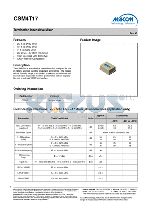 CSM4T17 datasheet - Termination Insensitive Mixer