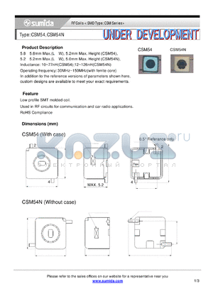 CSM54-3R5A datasheet - RF Coils