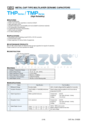 KMP101E685M552ET00 datasheet - METAL CAP TYPE MULTILAYER CERAMIC CAPACITORS