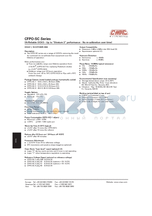 CFPO-SC-150S12A50 datasheet - Hi-Reliable OCXO