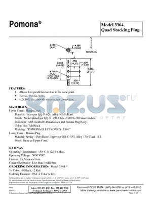 3364 datasheet - Quad Stacking Plug