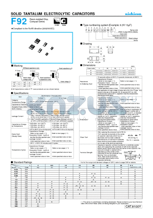 F920G107MBA datasheet - SOLID TANTALUM ELECTROLYTIC CAPACITORS