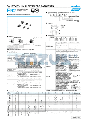 F920G157MBA datasheet - SOLID TANTALUM ELECTROLYTIC CAPACITORS