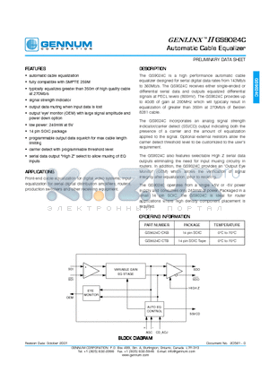 GS9024C-CTB datasheet - Automatic Cable Equalizer