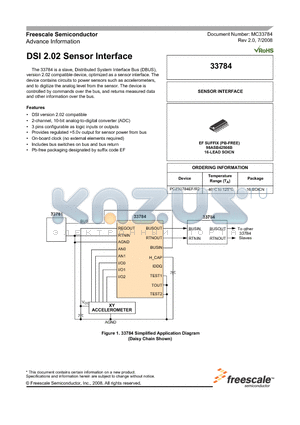 33784 datasheet - DSI 2.02 Sensor Interface