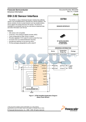33784 datasheet - DSI 2.02 Sensor Interface