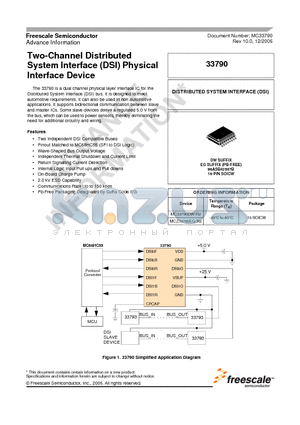 33790 datasheet - Two-Channel Distributed System Interface (DSI) Physical Interface Device