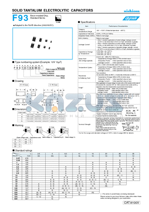 F931A107MCC datasheet - SOLID TANTALUM ELECTROLYTIC CAPACITORS