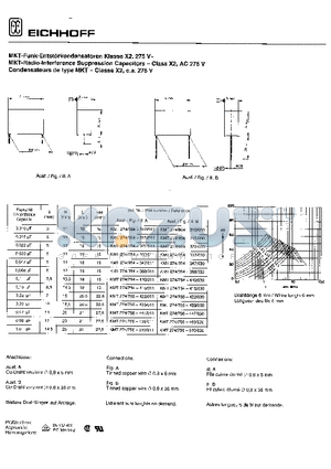 KMT274/756-447/011 datasheet - MKT-RADIO-INTERFERENCE SUPPRESSION CAPACITORS