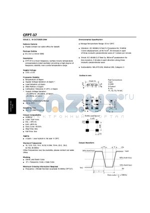 CFPT-37 datasheet - Fixed frequency, surface mount, temperature compensated crystal oscillator