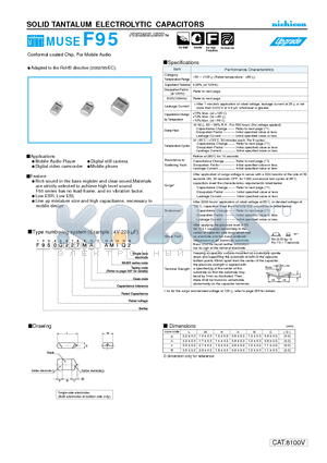 F950G107MSAAM1Q2 datasheet - SOLID TANTALUM ELECTROLYTIC CAPACITORS