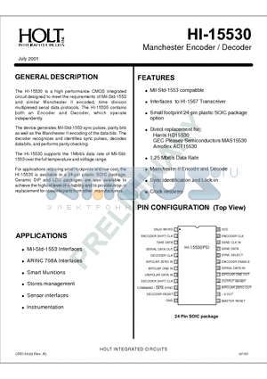 HI-15530CLI datasheet - Manchester Encoder / Decoder