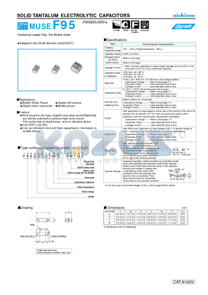 F950J686MSAAM1Q2 datasheet - SOLID TANTALUM ELECTROLYTIC CAPACITORS