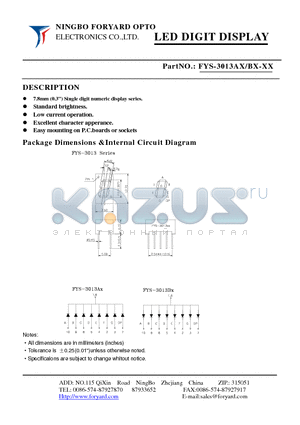 FYS-3013AX_1 datasheet - LED DIGIT DISPLAY