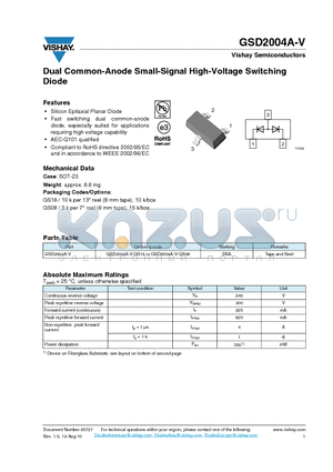 GSD2004A-V_12 datasheet - Dual Common-Anode Small-Signal High-Voltage Switching Diode