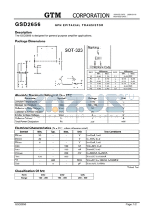 GSD2656 datasheet - NPN EPITAXIAL TRANSISTOR