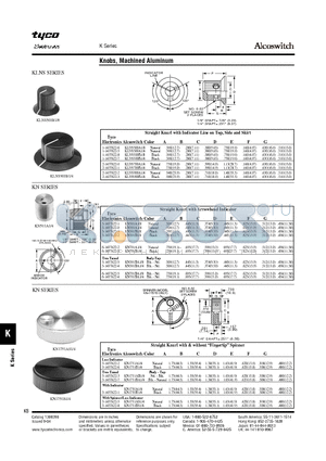 KN701BA1/4 datasheet - Knobs, Machined Aluminum