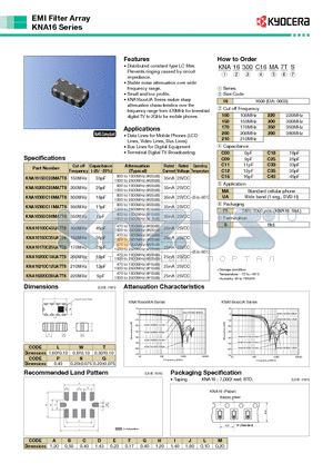 KNA16170C25UA7TS datasheet - Distributed constant type LC filter. Prevents ringing caused by circuit impedance.