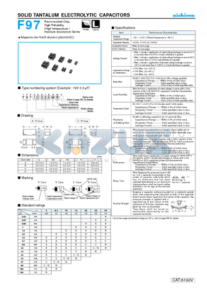 F970G106MBA datasheet - SOLID TANTALUM ELECTROLYTIC CAPACITORS