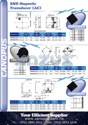 CSMT0904D3000LS datasheet - SMD Magnetic Transducer (AC)