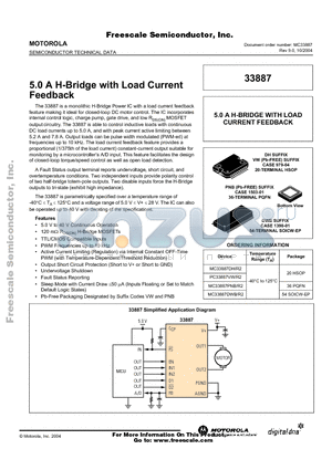 33887 datasheet - 5.0 A H-Bridge with Load Current  Feedback