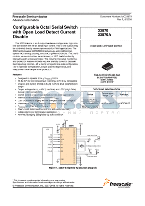 33879 datasheet - Configurable Octal Serial Switch with Open Load Detect Current Disable