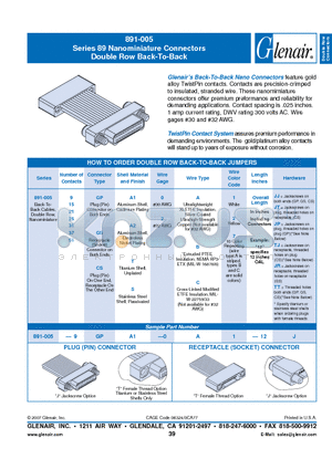 891-00515CSA1-2 datasheet - Nanominiature Connectors Double Row Back-To-Back