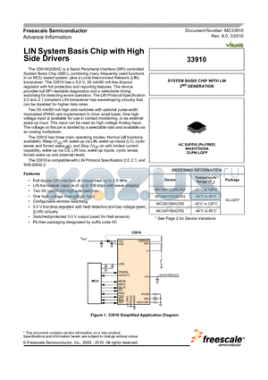 33910_10 datasheet - LIN System Basis Chip with High