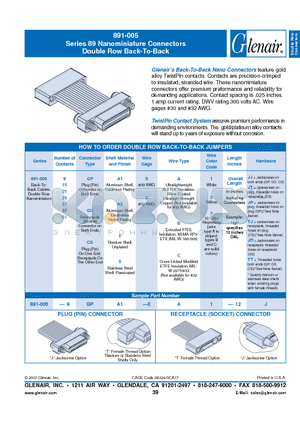 891-00515GSS-0 datasheet - Nanominiature Connectors Double Row Back-To-Back
