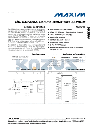 DS3508 datasheet - I2C, 8-Channel Gamma Buffer with EEPROM