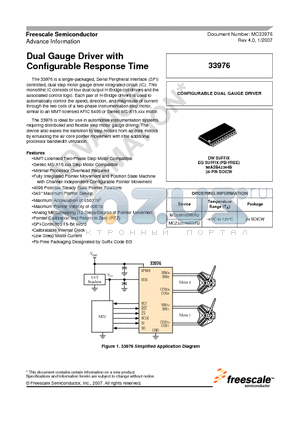 33976 datasheet - Dual Gauge Driver with Configurable esponse Time