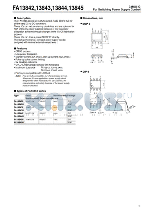 FA13843N datasheet - CMOS IC(For Switching Power Supply Control)