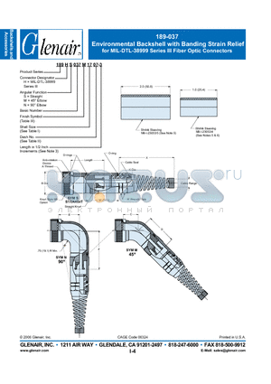 189HM037B1707-3B datasheet - Environmental Backshell with Banding Strain Relief