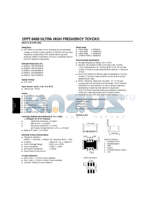 CFPT-9400 datasheet - ULTRA HIGH FREQUENCY TCVCXO