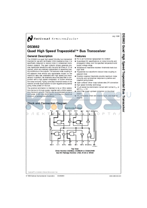 DS3662WM datasheet - Quad High Speed Trapezoidal Bus Transceiver