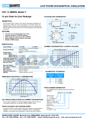 5LP14-P4-32.768K datasheet - LOW POWER CONSUMPTION OSCILLATORS