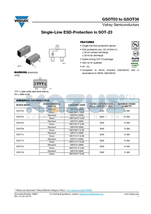 GSOT03_10 datasheet - Single-Line ESD-Protection in SOT-23