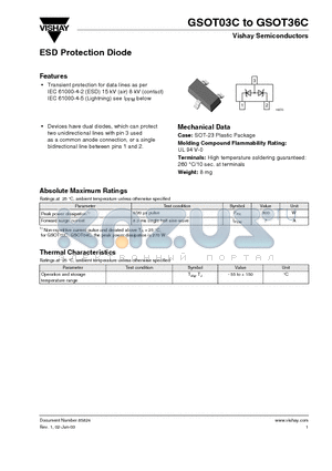 GSOT03C datasheet - ESD Protection Diode