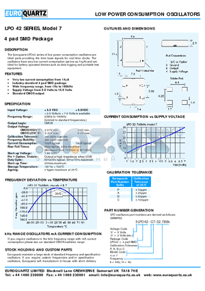 5LPO42-A7-32.768 datasheet - LOW POWER CONSUMPTION OSCILLATORS