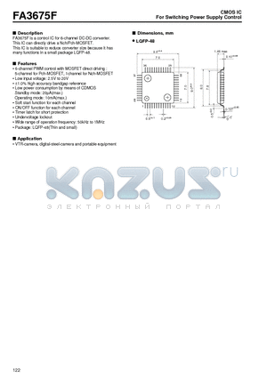 FA3675F datasheet - For Switching Power Supply Control