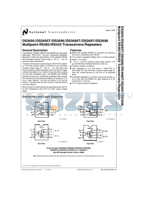 DS3698 datasheet - Multipoint RS485/RS422 Transceivers/Repeaters