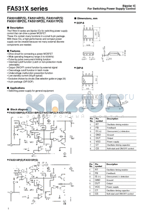 FA5310BP datasheet - Bipolar IC For Switching Power Supply Control