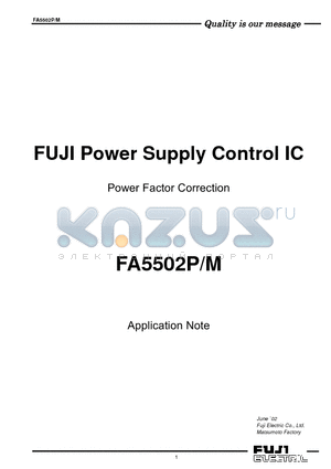 FA5502 datasheet - POWER SUPPLY CONTROL IC