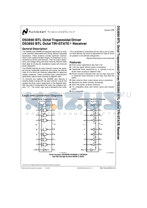 DS3890 datasheet - Octal Trapezoidal Driver / Octal TRI-STATE Receiver