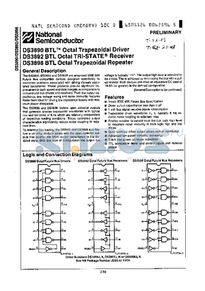 DS3892 datasheet - Octal Trapezoidal Repeater