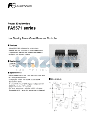 FA5571 datasheet - Low Standby Power Quasi-Resonant Controller