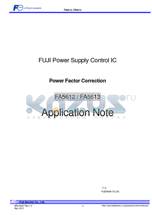 FA5613 datasheet - FUJI Power Supply Control IC