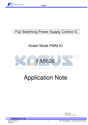 FA5626 datasheet - Fuji Switching Power Supply Control IC