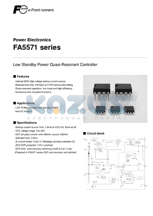 FA5531 datasheet - Low Standby Power Quasi-Resonant Controller